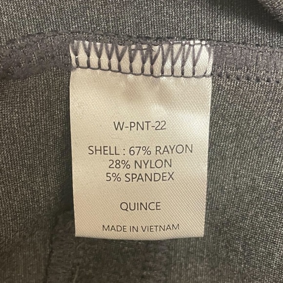 Quince Charcoal Gray Ponte Straight Leg Pull On Leggings Ankle Pants NWOT XS - Picture 9 of 10